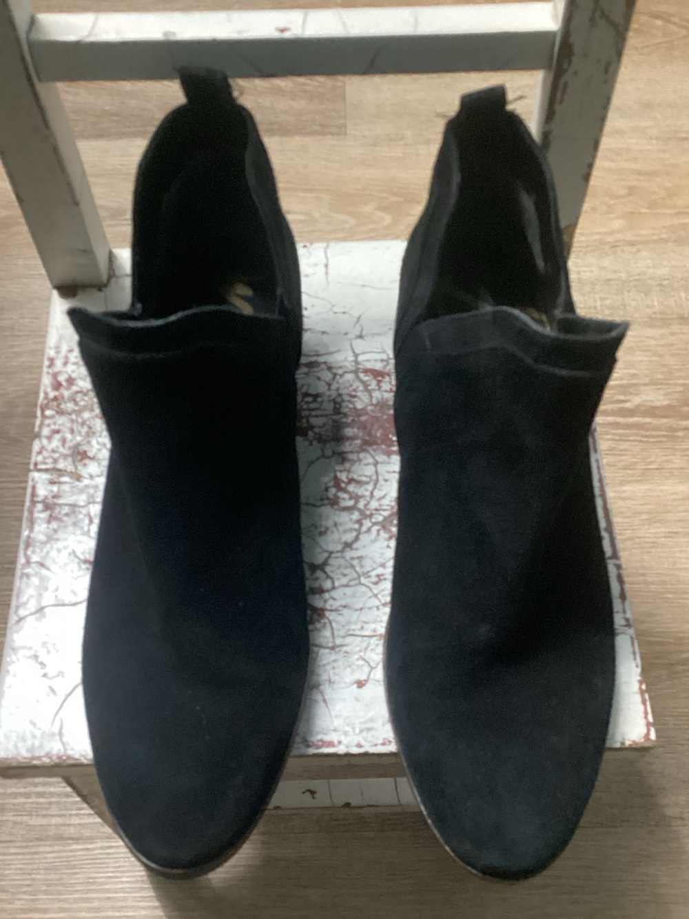 Sam Edelman Petty Booties - Slip-On Chelsea Style Black Suede Sz 7